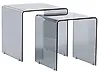 Beistelltisch 2er Set KENDALL Sicherheitsglas Schwarz
