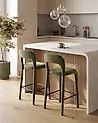 Set mit 2 Barstühlen LAKEVILLE Chenillegewebe Grün