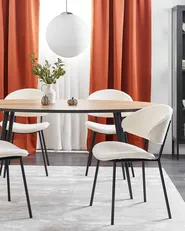 Esszimmerstuhl 2er Set KIANA Stoff Hellbeige_874283