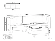 Modulsofa 3-Sitzer UNSTAD mit Ottomane Stoff Braun_891277