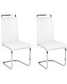 Set of 2 Faux Leather Dining Chairs White GREEDIN