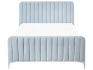 Bett mit Lattenrost Samtstoff LUNAN 120 x 200 cm Hellblau_1025541