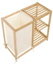 Badkamermeubel PUILAR 68 cm met wasmand Bamboe Lichtbruin_1144372