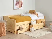 Tagesbett mit Stauraum Kiefernholz ROYVILLE 90 x 200 cm Hellbraun_936534