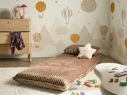 Single Sofa Bed LYSEKIL Corduroy Light Brown_1043271