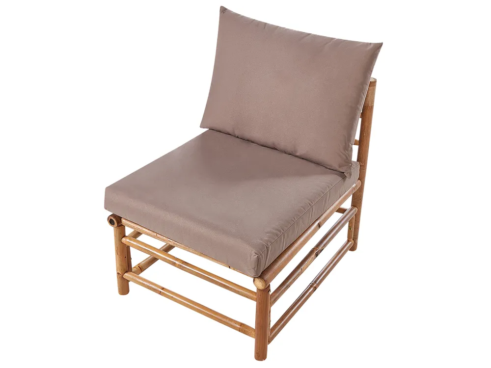 Garten Ecksofa mit Tisch 4-Sitzer CERRETO Bambus Taupe linksseitig_908844