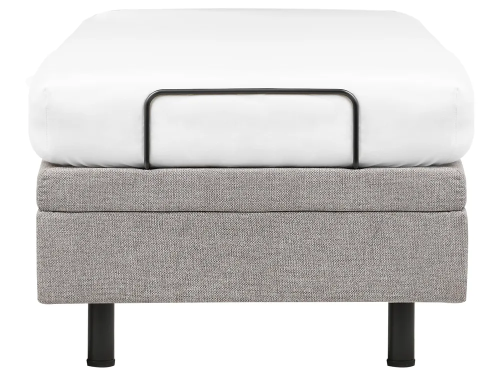 Verstellbares Bett ohne Kopfteil Stoff DUKE II 80 x 200 cm Hellgrau_952111