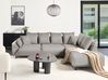 Ecksofa 4-Sitzer LUNNER Cord Hellgrau linksseitig
