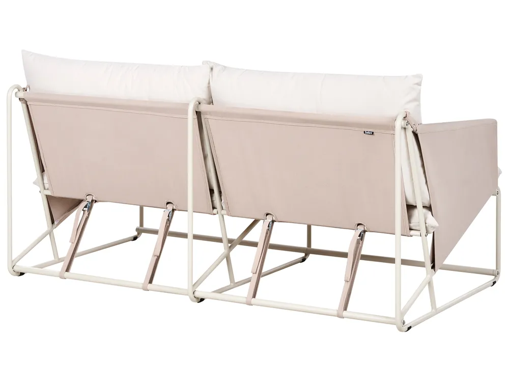 Gartensofa 2-Sitzer PONTE Metall Hellbeige_1013311