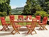 Gartenmöbel Set 8-Sitzer MAUI II inkl. Kissen Akazienholz Dunkelrot