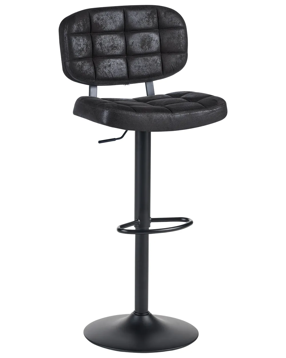 Set of 2 Bar Stools TILTON Swivel Faux Suede Black_1078321