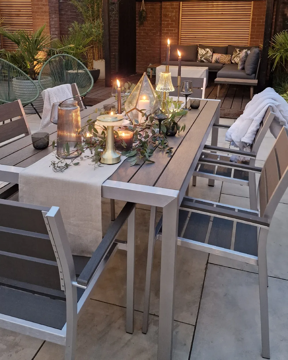 Gartenstuhl 6er Set VERNIO Schwarz / Silber_901745
