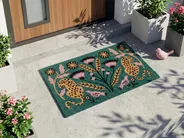 Fußmatte NAKNEK Bunt 40 x 60 cm Katze Vogel Blume Kokosfasern_1050891