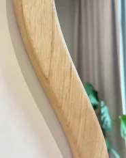 Wall Mirror MONTVALEN 59 cm 150 cm Paulownia Wood Light Brown_1185015