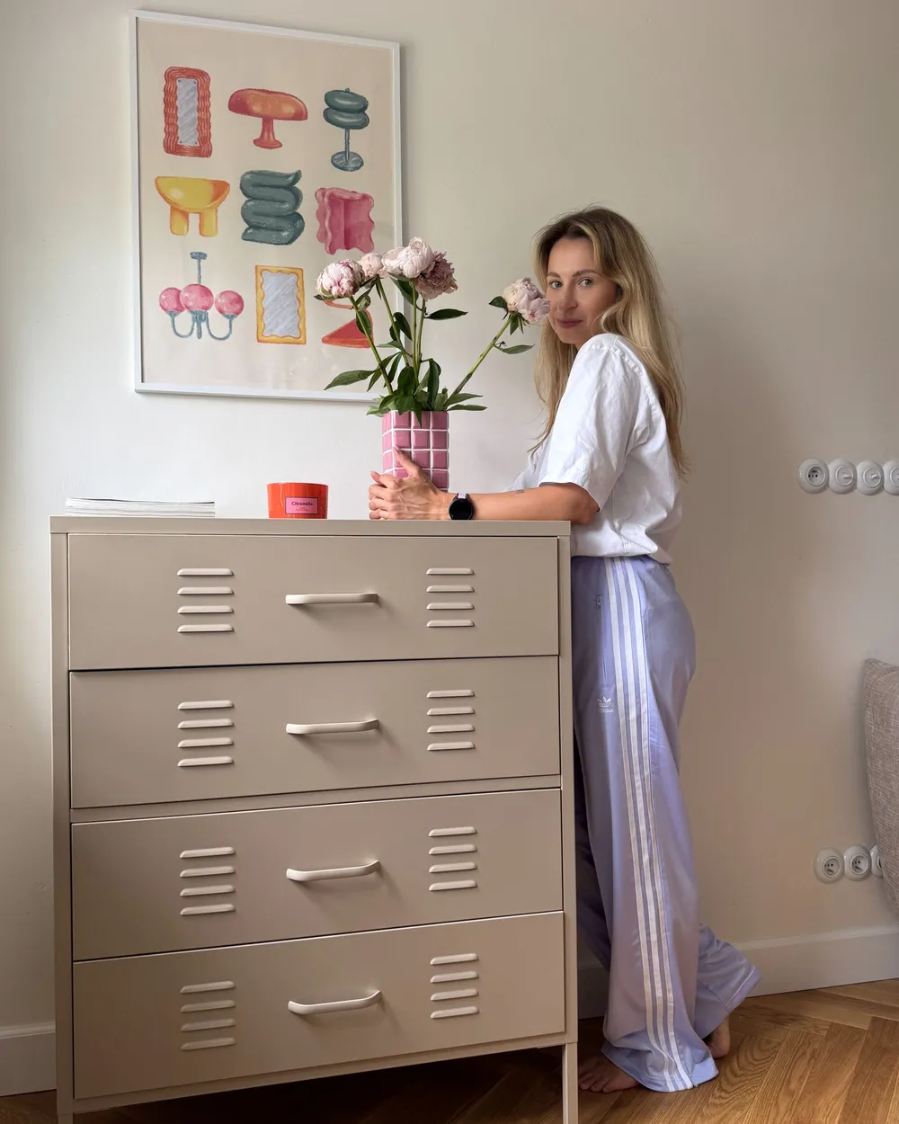 Chest of Drawers ENAGO Metal Beige_1085616