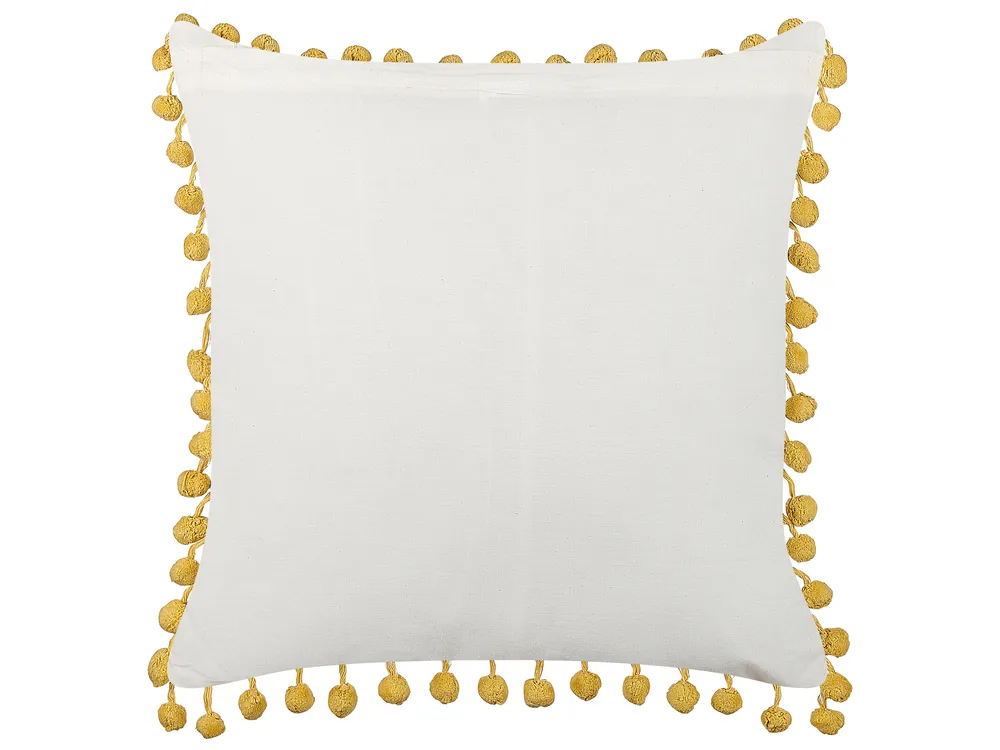 Dekokissen 2er Set LYCROIS 45 x 45 cm Baumwolle Gelb Blumenmuster_838915