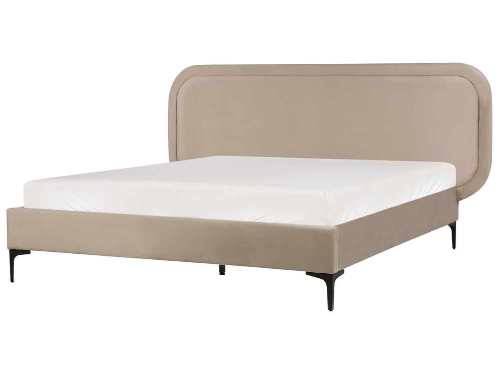 Bed Fluweel SUZETTE 140 x 200 cm Beige