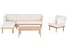 Lounge Set mit Tisch 4-Sitzer CREMONA Akazienholz Weiß rechtsseitig