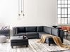Modul Ecksofa 5-Sitzer UNSTAD mit Ottomane Kunstleder Schwarz linksseitig