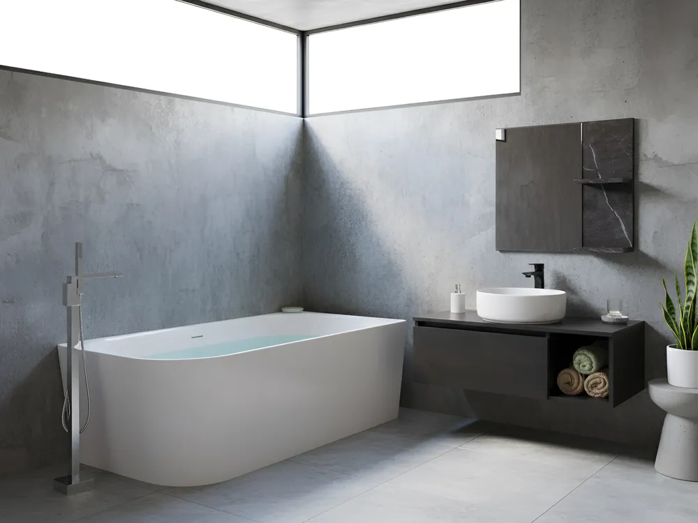 Eckbadewanne RENACA 170 x 79 cm Weiß linksseitig