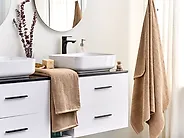 Set of 2 Towels MITIARO Terry Cotton Beige_1179324