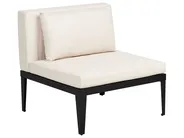 Lounge Set mit Tisch und Ottomane 4-Sitzer BRACCIANO zertifiziertes Akazienholz Hellbeige linksseitig_956397