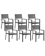 Gartenstuhl 6er Set COMO Grau_741479