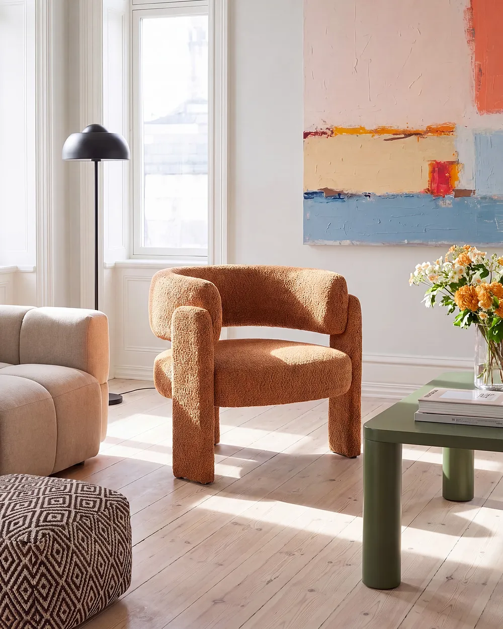 Armchair BUREA Chenille Orange_1155503