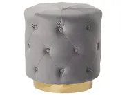Pouf CARROLLTON Samtstoff Hellgrau_765897