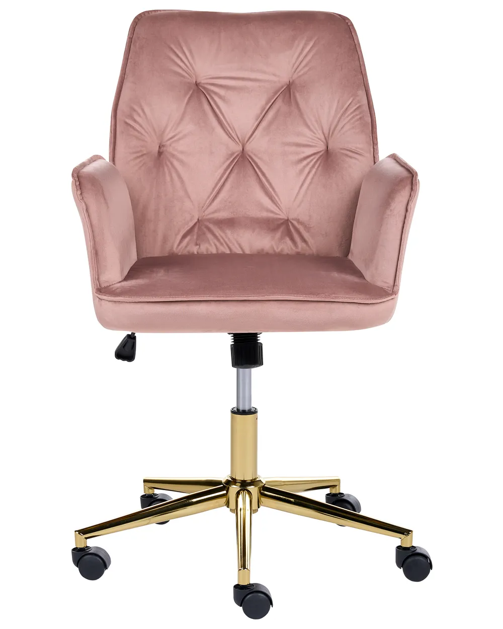 Schreibtischstuhl CELARA Samtstoff Rosa_1085813