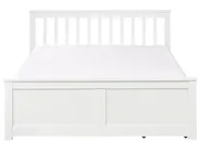 Lit avec 2 tiroirs OLENDON Bois de pin Blanc 140 x 200 cm_954762