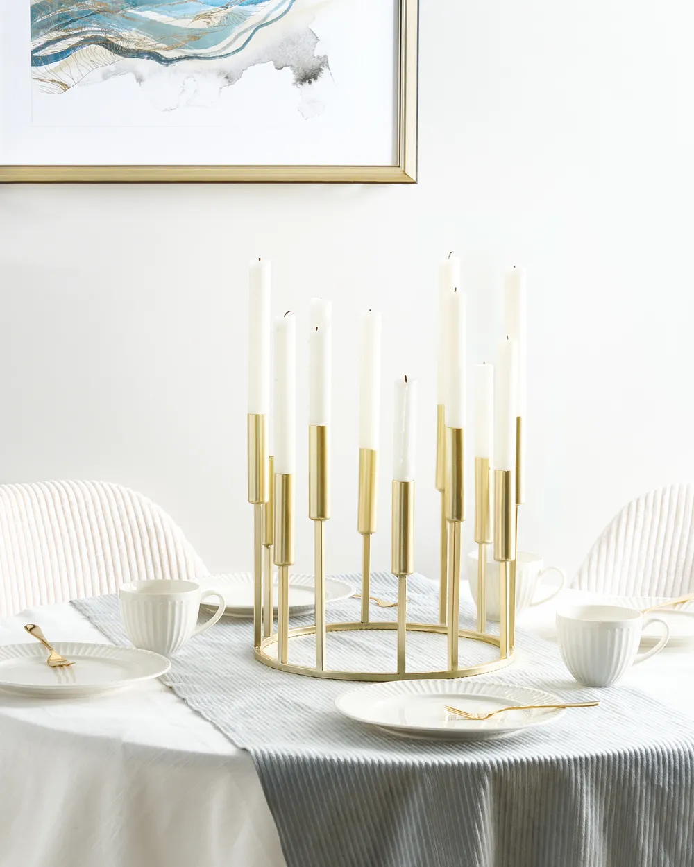 Kerzenständer TRAFARIA 26 cm Metall Gold_968372