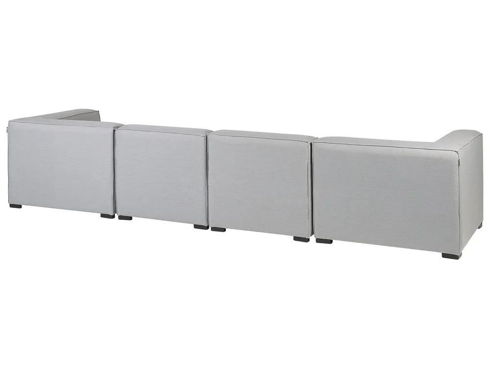 Garden Sofa with Ottoman 4 Seater AREZZO Modular Light Grey_867501