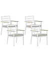 Set of 4 Garden Chairs with Cushions CAVOLI Metal Beige
