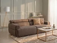 Sofa 3 Seater HOVDEN Fabric Brown_1072531