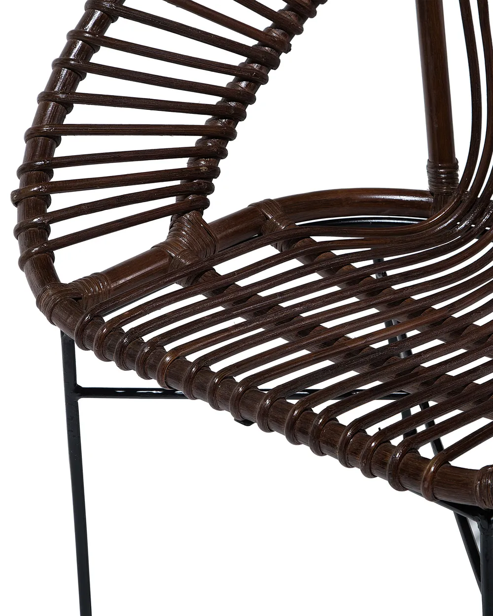 Dining Chair SARITA Rattan Dark Brown_734913