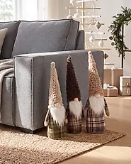 Weihnachtsdekoration 3er Set NAKKILA 51/55/66 cm Zwerg Braun_1174240