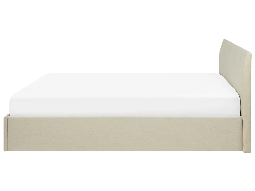 Bett mit Stauraum ORBEY Stoff Hellbeige 180 x 200 cm_728220