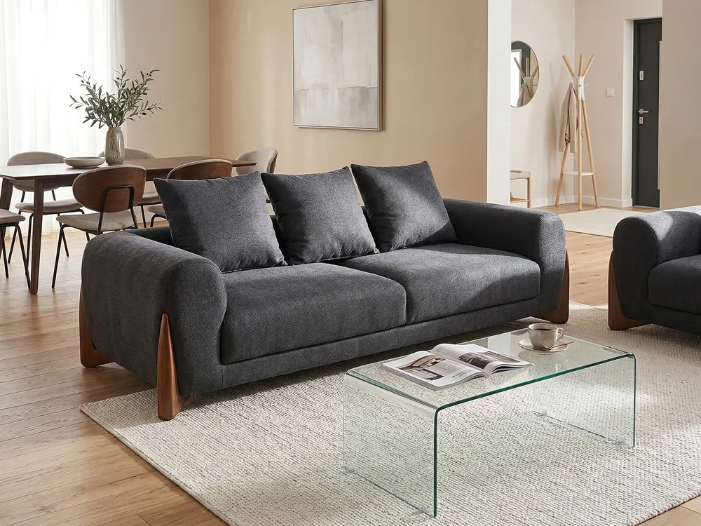 Sofa 3-Sitzer VINLIDEN Schwarz