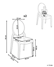 Esszimmerstuhl 2er Set RULISON Transparent_1077848