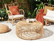 Garden Coffee Table RANDAZZO 85 cm 85 cm Rattan Light Brown_1182445