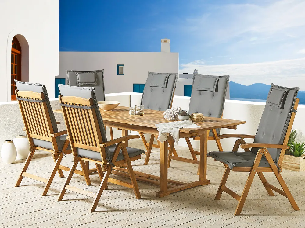 Sitzauflagen 6er Set JAVA/AMANTEA 50 x 70 cm Grau