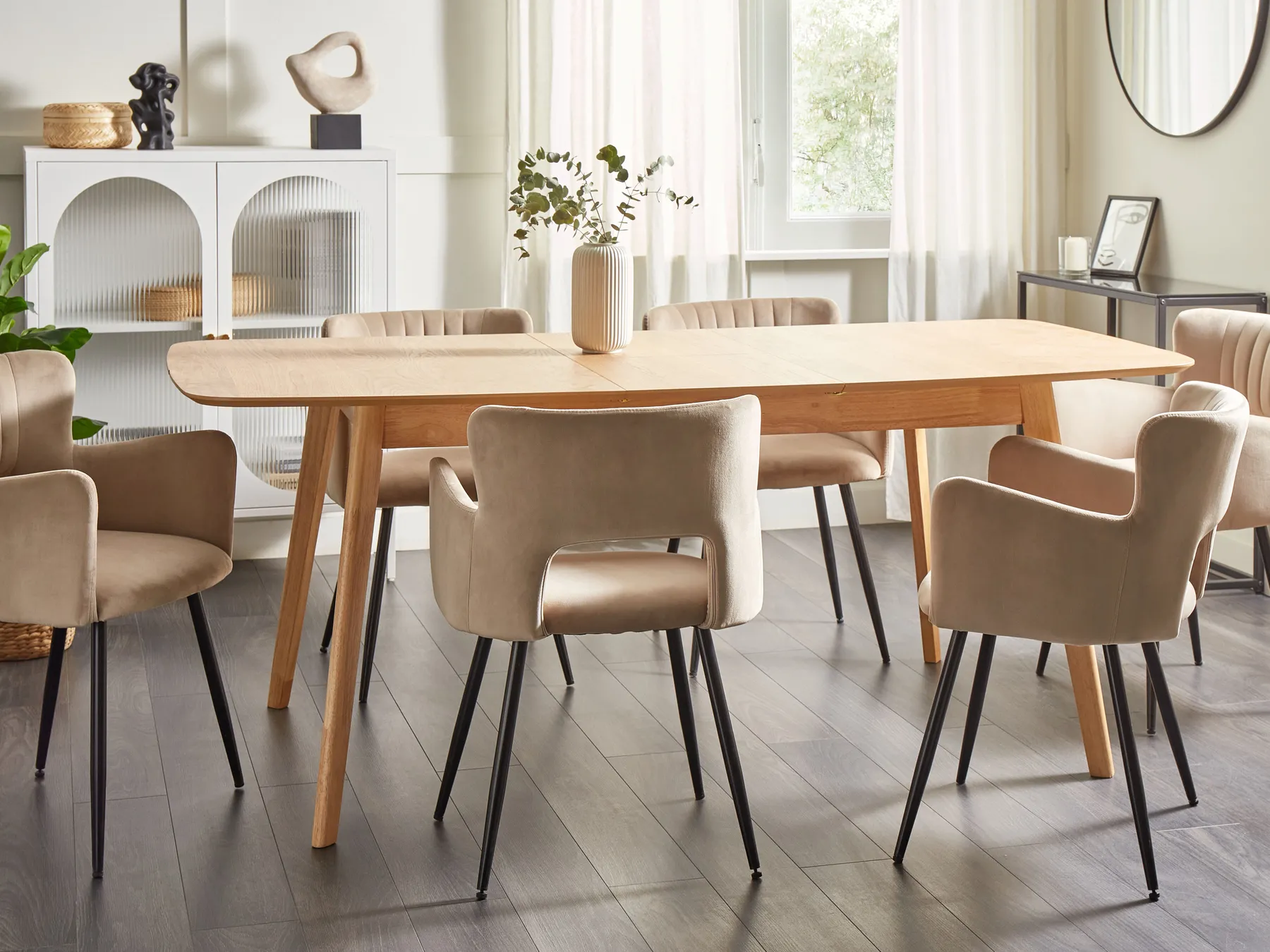 Ausziehbarer Esstisch MADOX Helle Eiche 150/190 cm 90 cm_858498