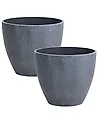 Set mit 2 Blumentöpfen FRITILLARIA 50 cm Grau