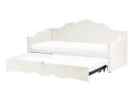 Ausziehbett Samtstoff LORETTE 90 x 200 cm Hellbeige_1087333