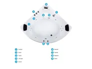 Corner Hot Tub with LED SENADO 2050 x 1500 mm White_781375