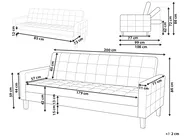 Schlafsofa 3-Sitzer VEHKOO Stoff Dunkelgrau_719461