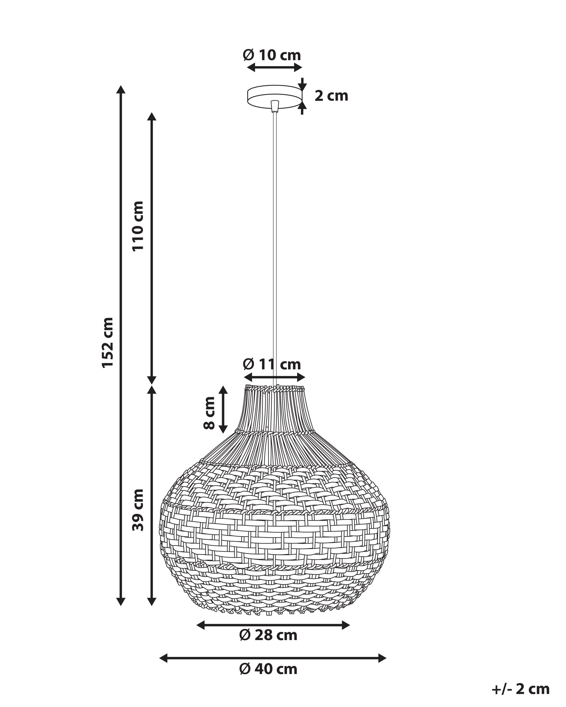 Hängeleuchte YAUCO Rattan Weiß_995695
