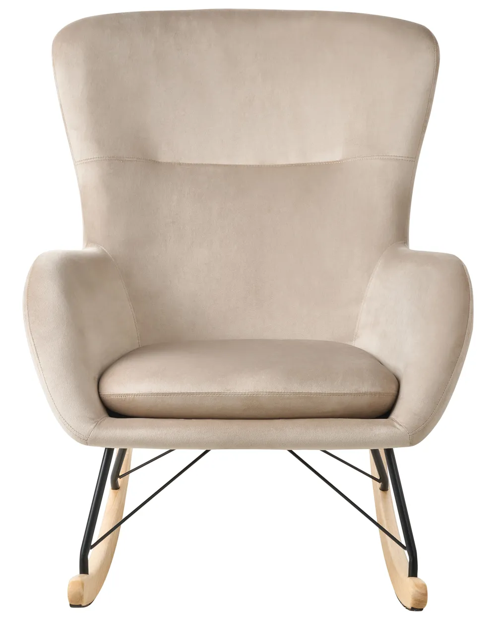Schaukelsessel ELLAN Samtstoff Beige_822915