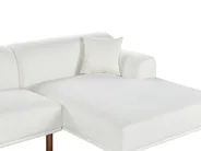 Ecksofa 3-Sitzer HOLT mit Ottomane Bouclé Weiß linksseitig_959473